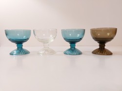 Colored glass goblet with base dessert cup 4 pcs