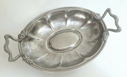 Silver-plated Art Nouveau tray with handles, center of the table