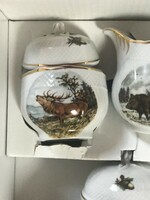 Gyönyörű Hollóházi porcelán készlet, kiváló ajándék lehet vadászatot kedvelőknek