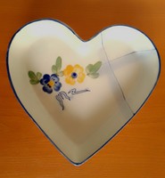 Hand painted flower pattern heart shaped porcelain bowl baking dish cake pan offering flawless new
