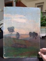 Tájkép (olajfestmény 32x23 cm) Bruckner Valéria
