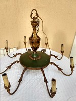 Antique eight-arm copper chandelier with a diameter of 75 cm, approx. 6.5 Kg.., without minimum price..