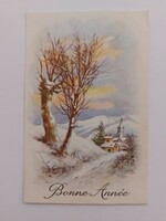 Old Christmas postcard postcard snowy landscape church