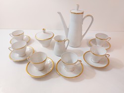 Old retro Freiberg GDR porcelain coffee set gilded mid century mocha set for 6 people