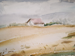 Farmhouse, marked Rudnay, watercolor, 33x45 cm, full size 50x70 cm - lowland farmhouse