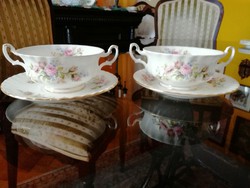 Moss roses soup cups by royal albert