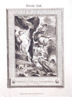 William Walker (1725-1793): Perszeusz megmenti Andromédát (teljes méret 22×28,5 cm) antik rézkarc