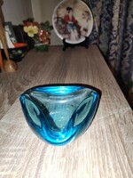 Kék üveg asztaldísz (12x12)