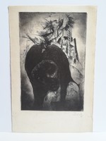 Iványi ödon my mother black rose etching without frame