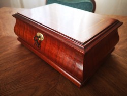 Antik madár intarziàs,Art Deco, Biedermeier stílusú fadoboz kulccsal zárható láda ládika,ékszerész,