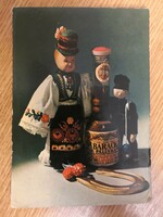 Szilveszteri /Újévi képeslap /Unicum fütyülős barackpálinka /1966