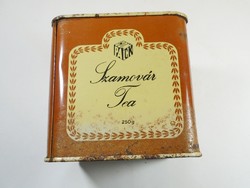 Retro old tea metal tin tin box - samovar tea, manufacturer: cyclopack distributor: compack - approx. 1980