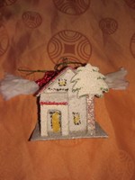 Karácsonyfadísz - Só-papír házikó, pálmafával