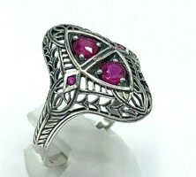 Beautiful ruby gemstone silver /925/ ring size 53!--New