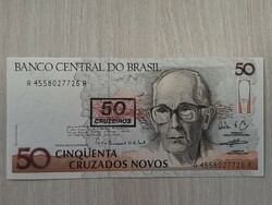 Brazil 50 cruzados 1990 unc crisp banknote