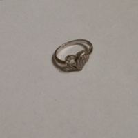 21.12.2022-Ig.! Marked unique silver heart ring (with many small stones)