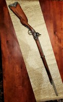 Decorative Napoleonic war rifle with ram's head 112 cm