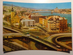 Régi képeslap: Budapest, látkép a Gellérthegyről (1971)