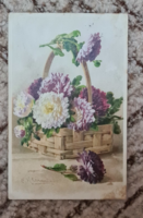 1928 antik virág képeslap, üdvözlő, levelezőlap  bélyeggel 1928