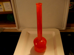 Mod.Dep.Orange colored retro fiber vase, spout memphis milano style