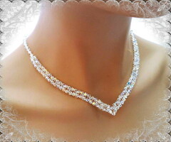 Esküvői, menyasszonyi nyaklánc, swarovszki kristály SL-ESW02-1