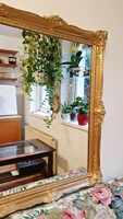 ( 2/11.)   Csodás, antik, arany színű, blondel keretes tükör. 62 x  82 cm.