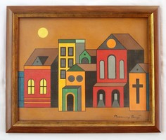 Barcsay Jenő Szentendrei házak című festménye