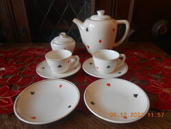 Granite French card pattern coffee set (incomplete)