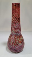 Ritka, antik Zsolnay pávapöttyös eozin mázas váza