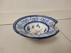 Antik borbély tál fodrász eszköz porcelán tányér 18. század madár 436 6291