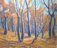 Autumn forest - landscape oil painting