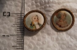 2 small jewelry bombs with rococo portraits