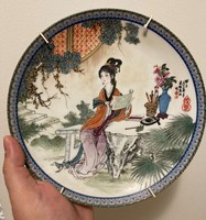 Jingdezhen China jelzett porcelán falitányér tál tányér Kína Japán Ázsia 20 század