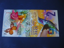 Aurora island $2 2020 elephant butterfly bird flower ! Ouch! Rare fantasy money!