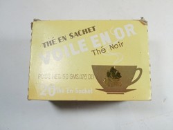 Retro old teabags golden sail paper tea box - ca. 1980