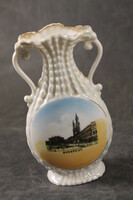 Antique Budapest city scene vase with handles 279