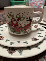 Christmas, hilary&bros tea sets, they were not used! One set: mug, saucer, small plate