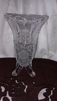Anna hutte crystal vase with relief flower decoration in lalique style, undamaged
