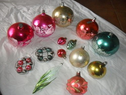 14 old Christmas tree decorations in one
