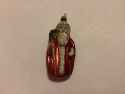 Régi üveg mikulás Szent Miklós karácsonyfadísz