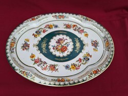 Beautiful floral English tin tray daher decorated ware collectors rare piece enameled