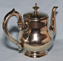 Antique hand-held coffee pot with bone ring, beautifully cleaned