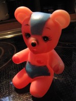 Retro rubber teddy bear beeping