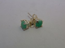 Emerald gemstone silver earrings with beautiful natural sea green emerald gemstones