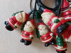Retro Télapó égősor karácsonyi műanyag Mikulás karácsonyfa fényfűzér