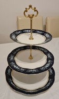 Zsolnay pompadour 2-tier serving, pastry and cake plate