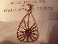 And e5 antique gold 14k pendant in the middle of ruby tal art deco rarity for sale