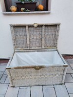 Vintage wicker storage chest with copper hinges. Negotiable.