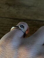 Correct silver ring with onyx stone, size 53, marked