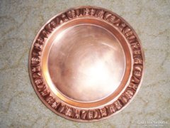 Red copper plate - 22.7 cm diameter - can be engraved